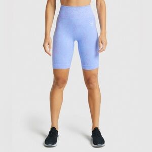 Gymshark Adapt Animal Seamless Cycling Shorts, Butterfly Light Blue Size Large